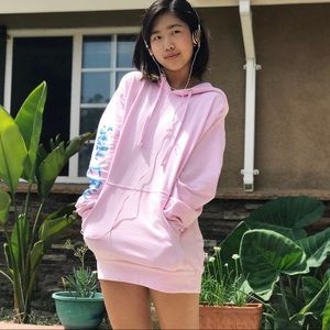 Large sized pastel pink hoodie